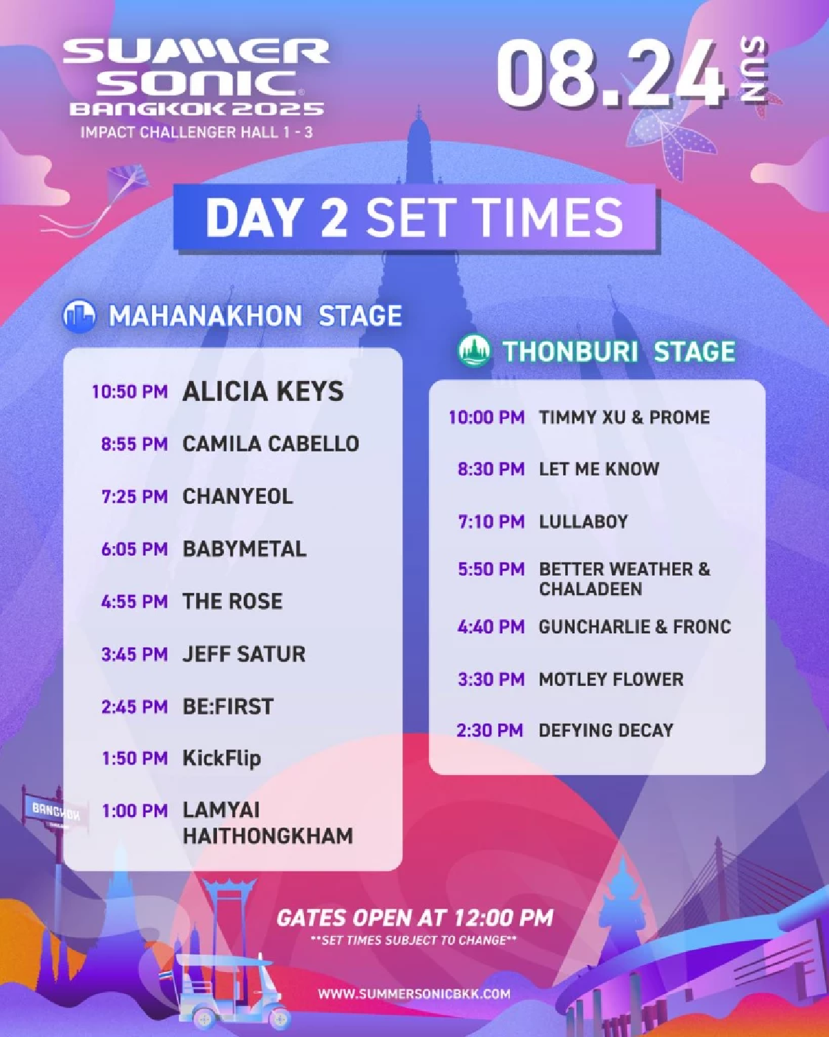 ยืนหนึ่งทุกไลน์อัป!  SUMMER SONIC BANGKOK พร้อมเดือดแล้ว! 2 วัน 2 เวที!  23-24 สิงหาคม 2568 นี้