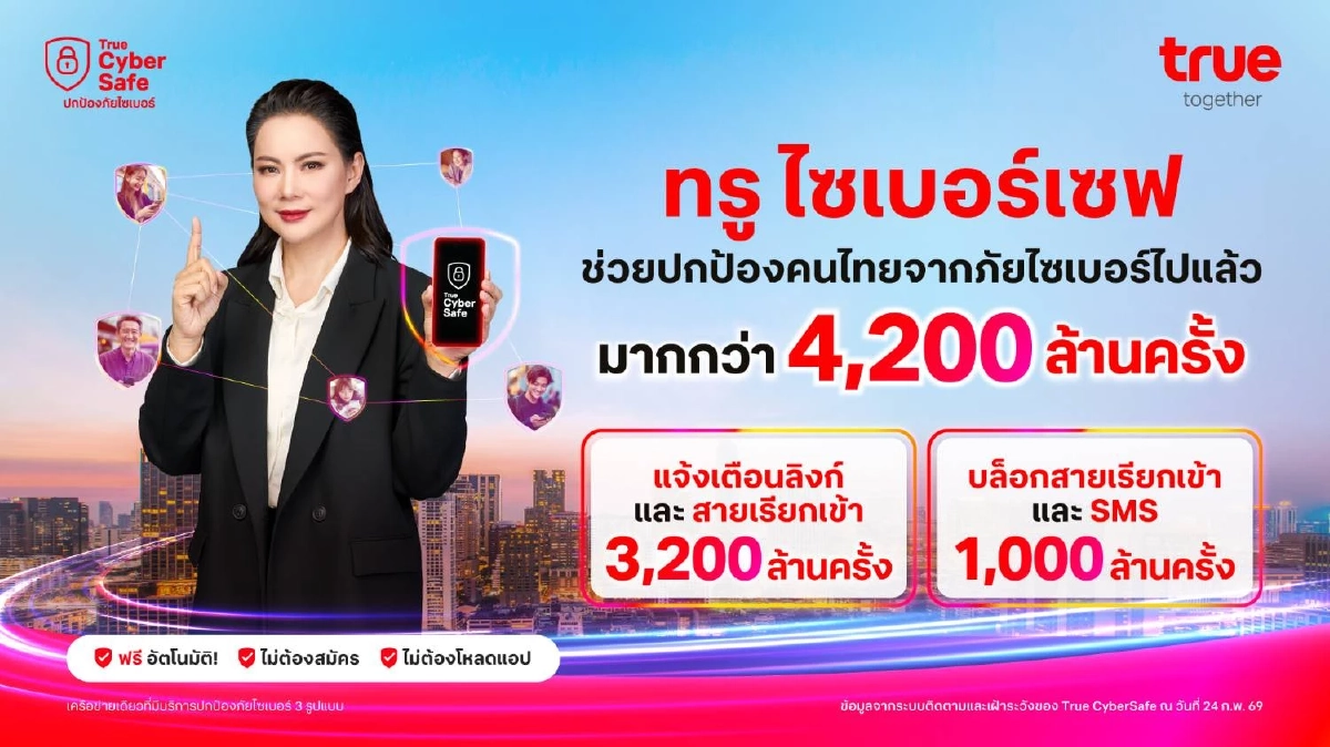 TrueCyber Safe คว้ารางวัล Future Trends 2026 ชูนวัตกรรมเกราะป้องกันภัยไซเบอร์ด้วย AI บนโครงข่ายอัจฉริยะ เพื่อคนไทยกว่า 60 ล้านราย