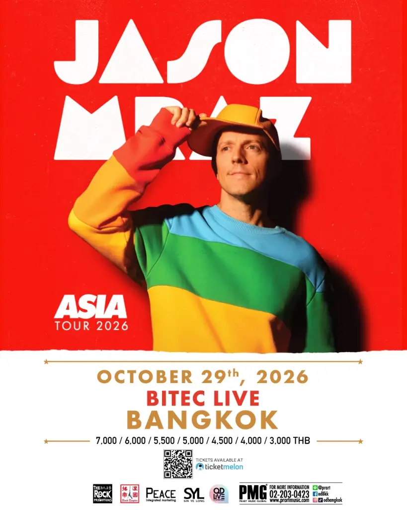 Jason Mraz Asia Tour 2026 in Bangkok การมาเยือนไทยในรอบ 7 ปี!