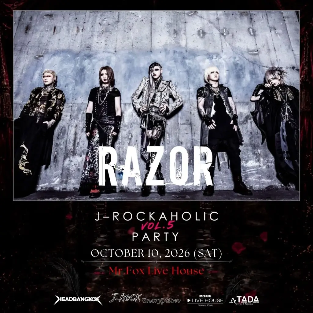 สาย J-Rock ห้ามพลาด! J-Rockaholic PARTY Vol.5 รวมพล 10 ต.ค. นี้  พบกับ KAYA, RAZOR และ SyZyGy-GO