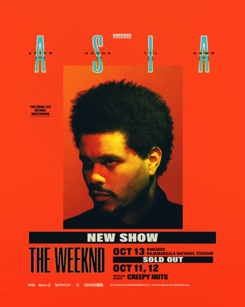 “THE WEEKND” คิกออฟทัวร์แล้วที่โตเกียว! กับ   “AFTER HOURS TIL DAWN STADIUM TOUR”  จัดเต็มโปรดักชันสุดปัง พร้อมเปิดตัวเพลงใหม่ที่แรก!  แฟนชาวไทยห้ามพลาด บัตรรอบสุดท้าย 13 ตุลายังมี