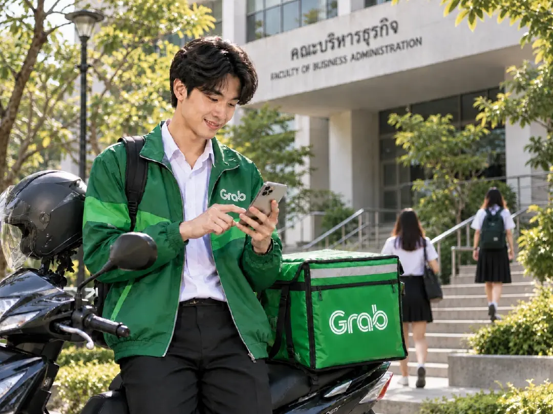รับเทรนด์อาชีพเสริม! แกร็บ ผุดไอเดียชวน นศ.-คนทำงาน ใช้เวลาว่าง ขับรับส่ง-ส่งอาหาร ผ่านโครงการ “พาร์ตไทม์เพื่อคนไทย”