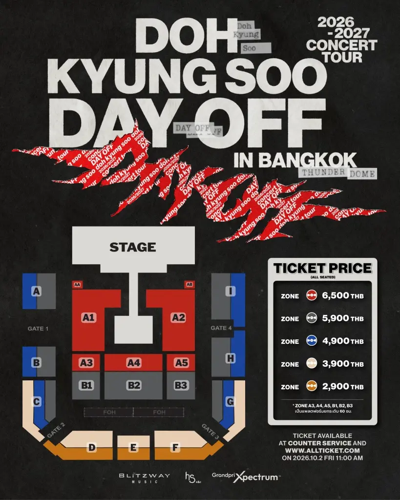 ปักหมุดกรุงเทพฯ 2 รอบ! 14-15 พ.ย. นี้  ใน “2026-2027 DOH KYUNG SOO CONCERT TOUR (DAY-OFF) IN BANGKOK