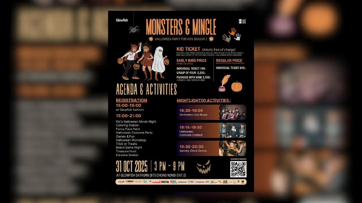 Monsters & Mingle ซีซั่น 2 ปาร์ตี้ฮาโลวีนสำหรับครอบครัวกลับมาอีกครั้ง ที่ Glowfish Sathorn