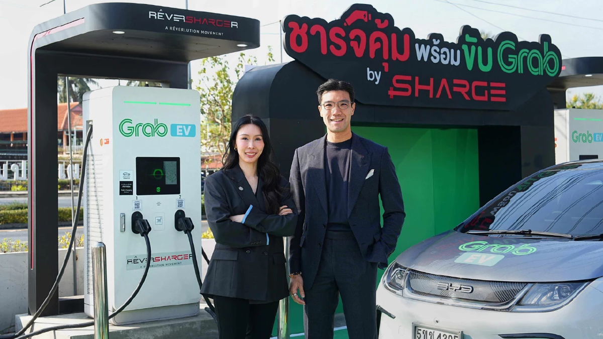 SHARGE ผนึก แกร็บ ทุ่ม 400 ล้าน เตรียมเปิดสถานีชาร์จรถไฟฟ้าเพื่อคนขับ Grab
